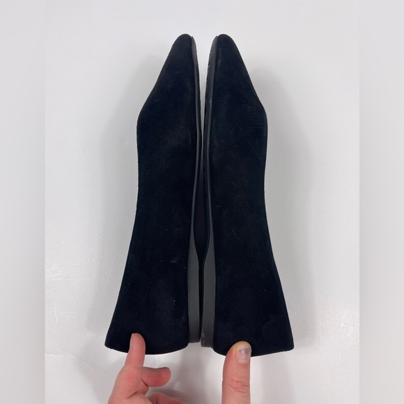 BIRDIES The Goldfinch Black Pointed Flats Shoe Suede Womens 6 Slip On Non Slip - Picture 7 of 8
